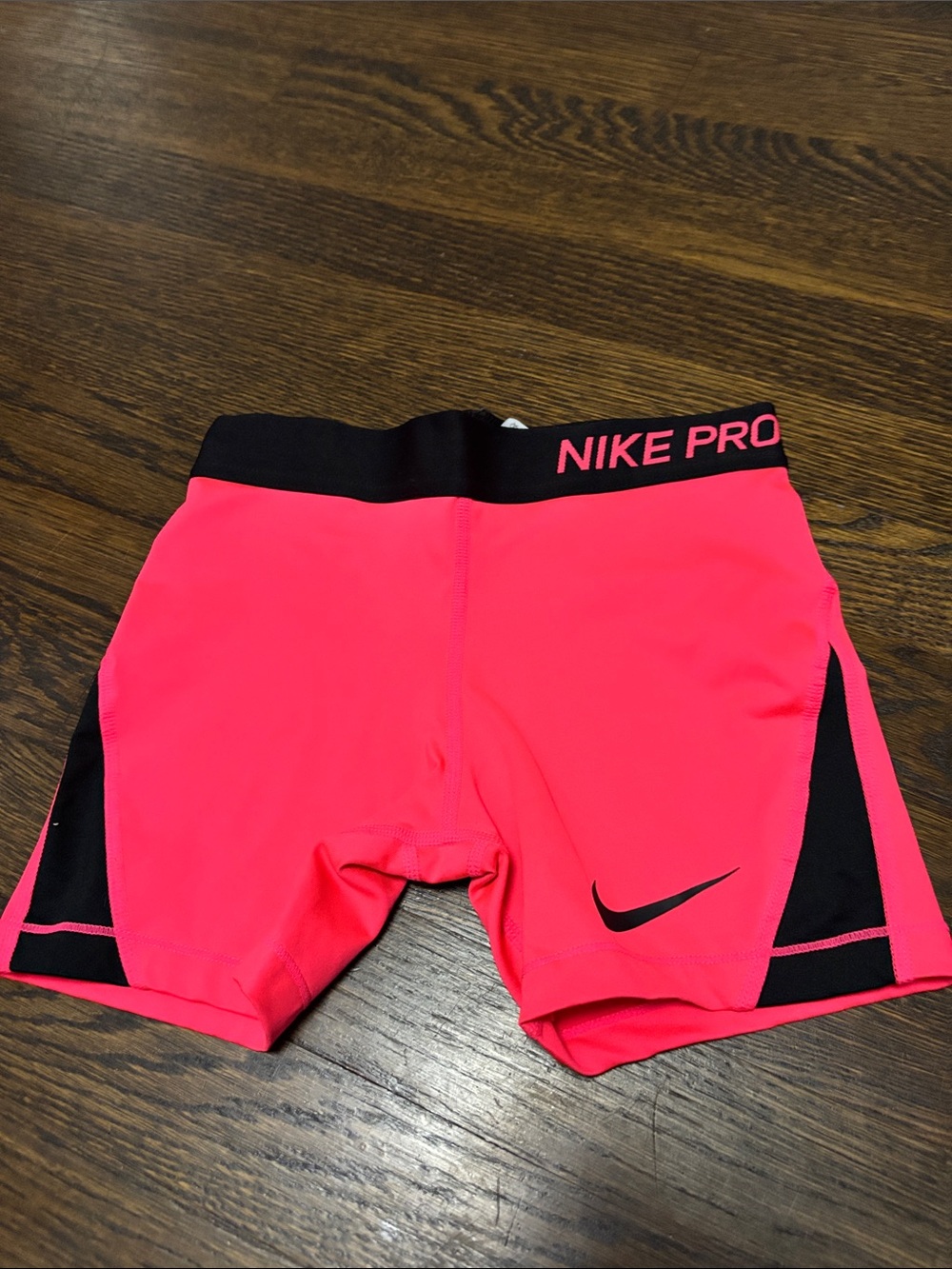 Nike Hot Pink Girls' Pro Compression Shorts with Black Accents